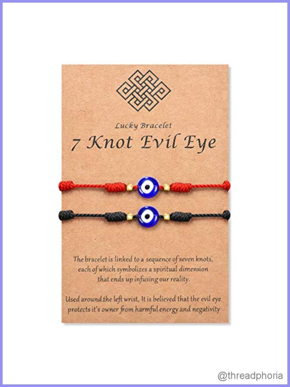 7 Knot Protection Bracelet Adjustable Red String Amulet Evil Eye